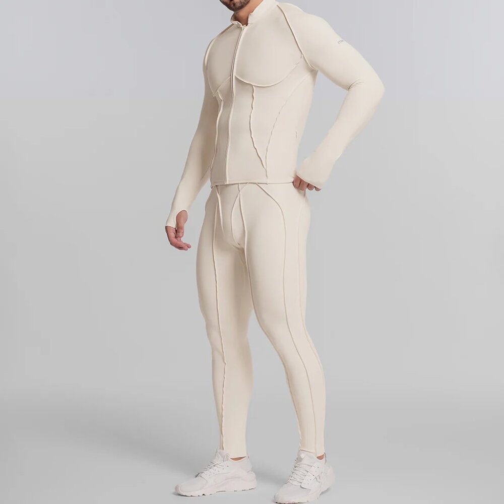 BetterMe Men's Contour Stitch Leggings Ivory Size L